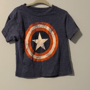 Marvel Blue and Red Captain America Short Sleeve Tee